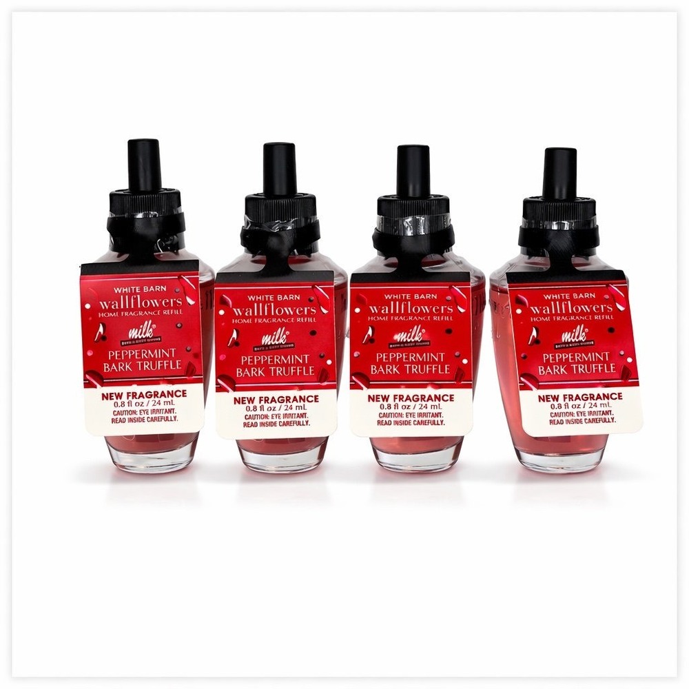 Bath & Body Works Milk Bar Peppermint Bark Truffle Wallflower Refills 4 Pack NIB